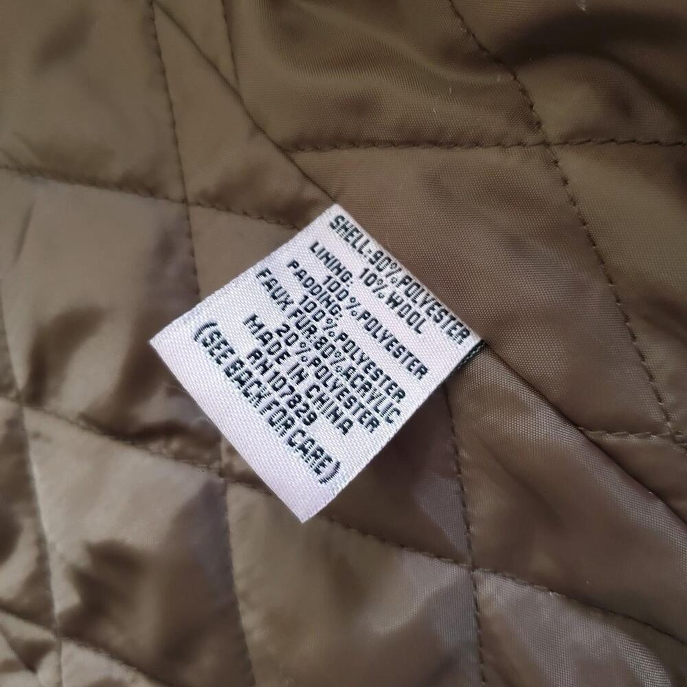 y2k Vintage sashimi yellow and brown fur lined hood vest - Picture 6 of 8
